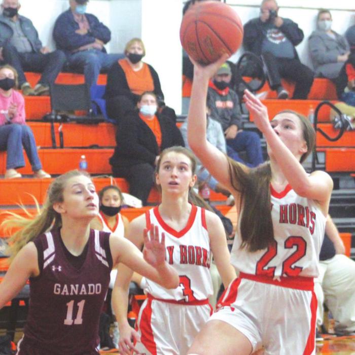 Schulenburg’s Julie Guentert goes up for a shot in Friday’s win. Photos by Brian Pierson