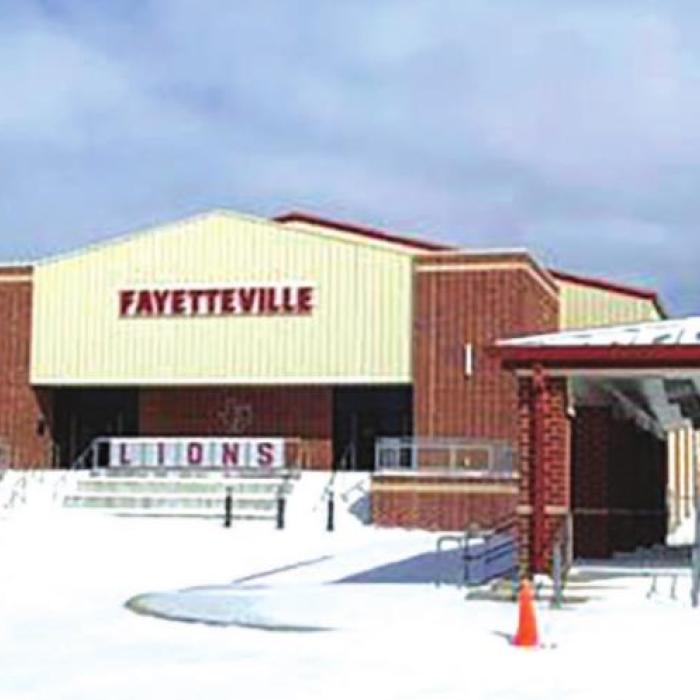 The snow-covered campus ay Fayetteville ISDS last week shown in this photo shared by Aaron Gross.