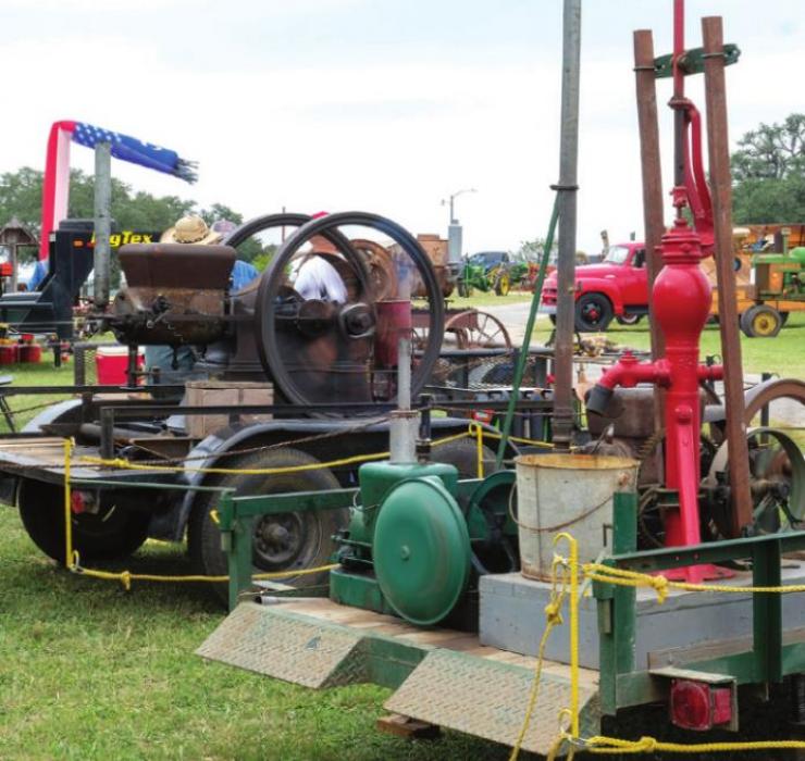 Antique machinery enthusiasts from across Texas set up all sorts of gas-powered contraptions on the Czech Center grounds.