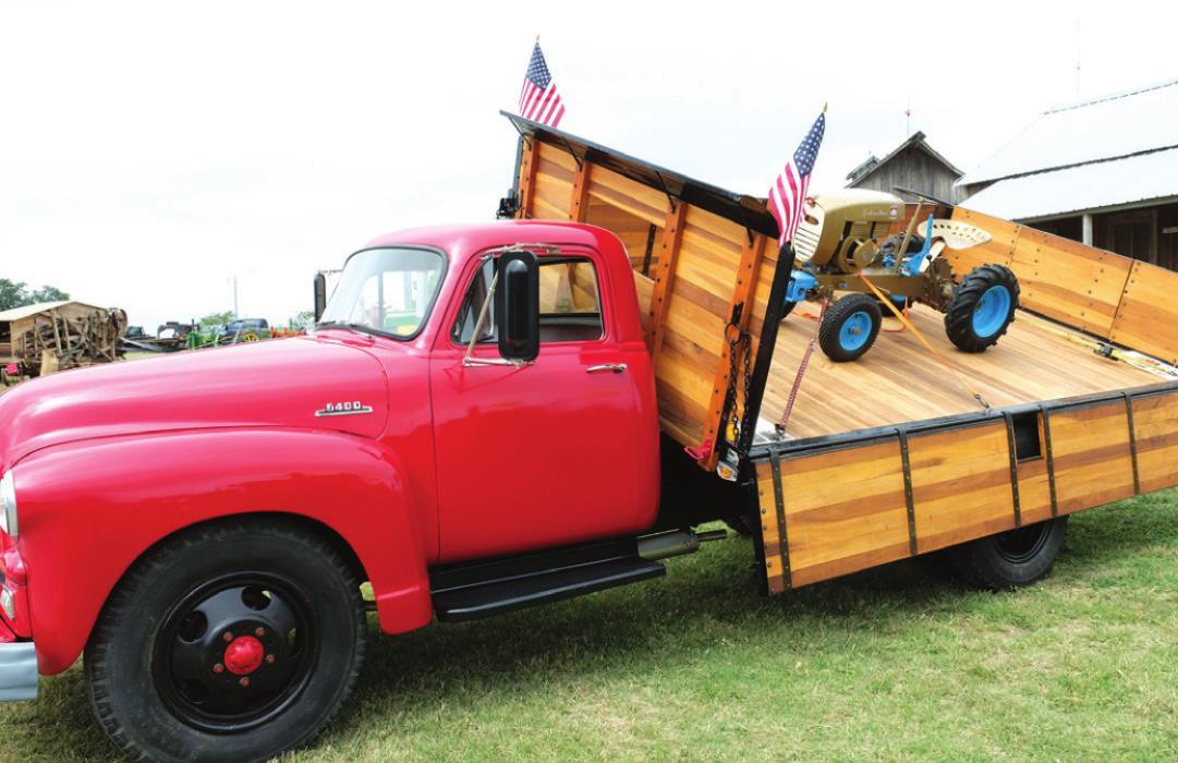 One of the more interesting vehicles on display was this unique Chevy truck with a side-dump bed.
