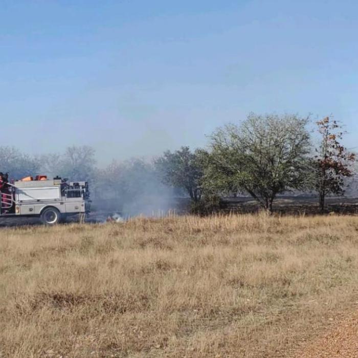 An image from Saturday’s brush fire in the Carmine/Ledbetter area.