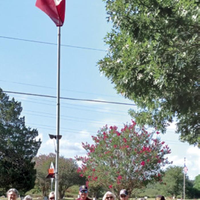 Pictured from left: Donna Pustejovsky, Nelma Strey, Marti Herring, Vernon and Connie Dittrich, Dave Zachmeyer, Debra and Eddie Hernandez, Judy Zachmeyer. Photo taken in remembrance for Chanea Grisham by Lora Thye.