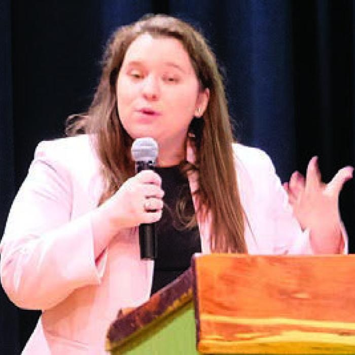 Hannah Bellue was the keynote speaker at the Academic Recognition Banquet. Bellue, a 2011 graduate of La Grange High School, went on to study law at Texas A&amp;M School of Law and is now a partner at the law offices of Schovajsa, Mayer and Klesel LLP in La Grange.