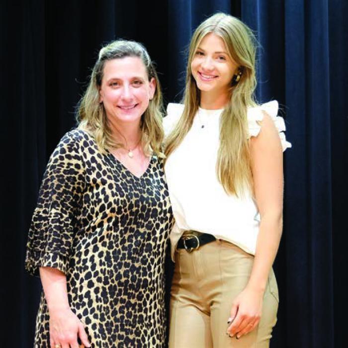 Ellee Sodolak (right) plans to study business but she has not yet settled on a college. Her mother is Mendee Sodolak. She picked Tracey Faske (left) as her favorite teacher.