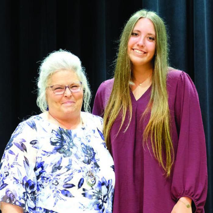 Madison Fritz (right) plans to study biology at the University of Louisiana at Lafayette. Her parents are Amy and Erik Fritz. She picked Nina Ostrander (left) as her favorite teacher.