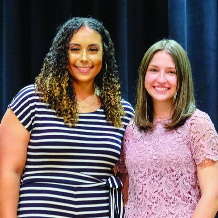 Keslyn Davis (right) plans to study marketing at Texas A&amp;M Mays School of Business. Her parents are Mark and Mindy Davis. She picked Katy Williams (left) as her favorite teacher.