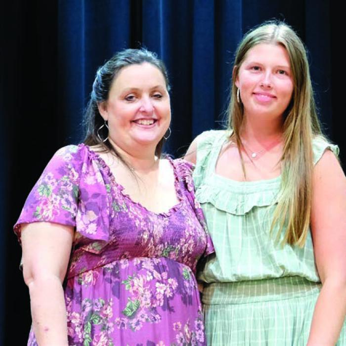 Emma Ehler (right) plans to study physical therapy at Texas A&amp;M University. Her parents are Dave and Heidi Ehler. She picked Angie Eichler (left) as her favorite teacher.