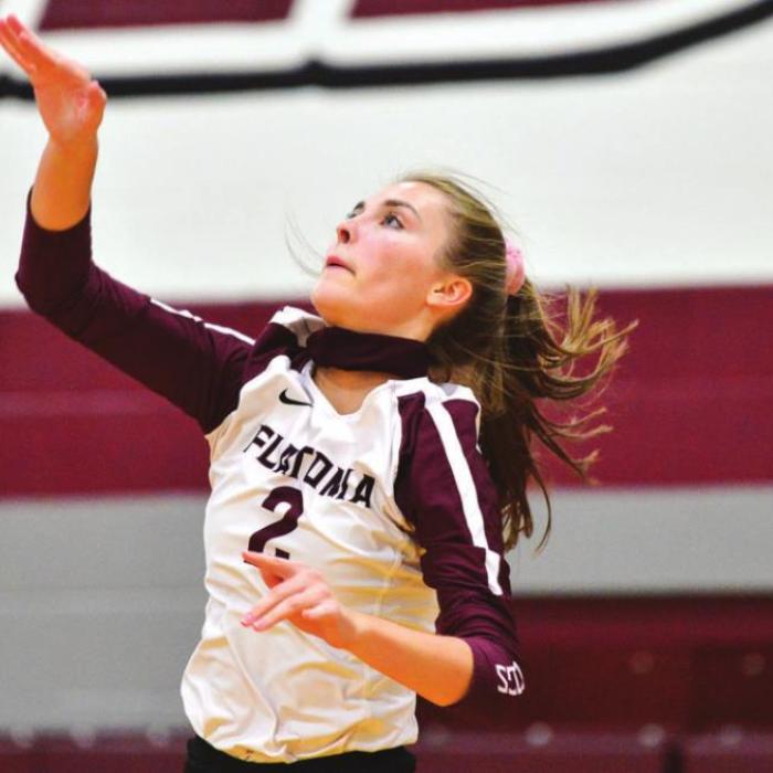 Flatonia’s Carly Bonds hits the ball in action Tuesday against Shiner. Photo by Stephanie Steinhauser