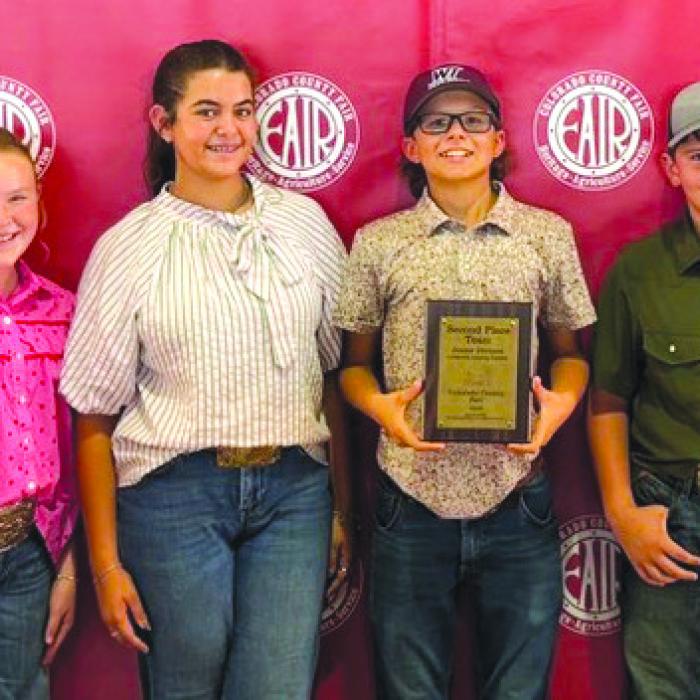 Reserve Champion Junior Team: Abigale Mc-Bride, Adalyn Carrales, Tate Fritsch, and Hudson Holub.