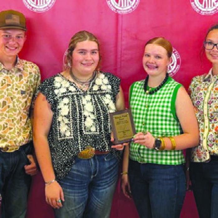 4th Place Senior Team: Holden Holub, Rheagan Karisch, Kaisley Janecka, and Tatum Fritsch.