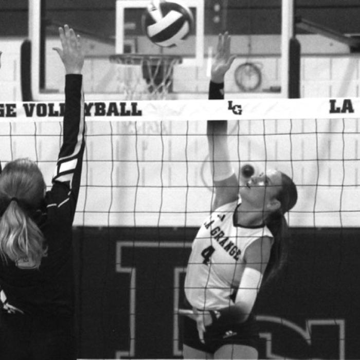 East Central University (Oklahoma) commit Avery Griffin is leading the Lady Leps with 79 kills so far this season. She’s shown here in last week’s season opener against Weimar. Photo by Jeff Wick