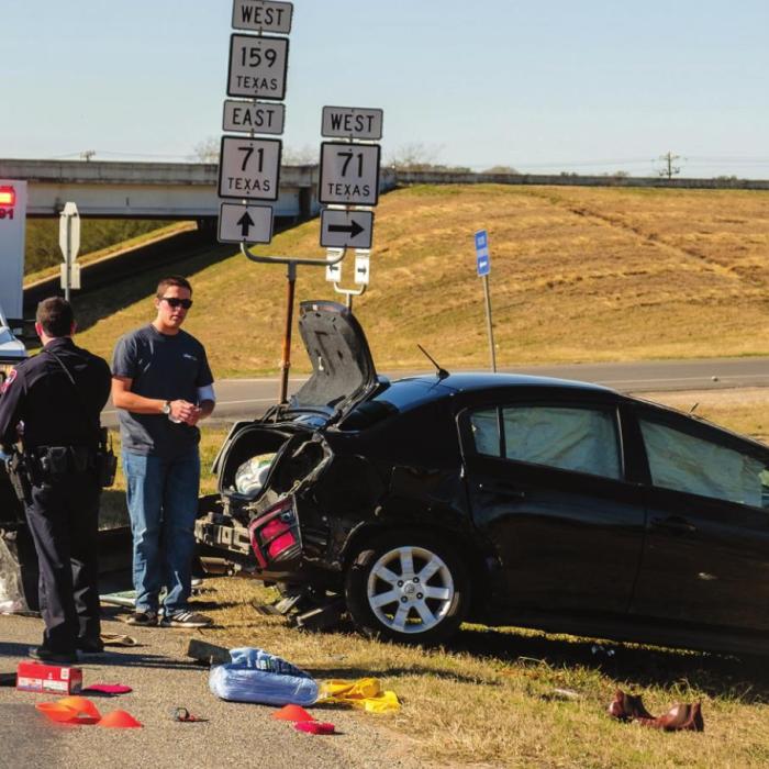 A missing stop sign at the intersection of SH 159 and SH 71 bypass contributed to a wreck Friday.