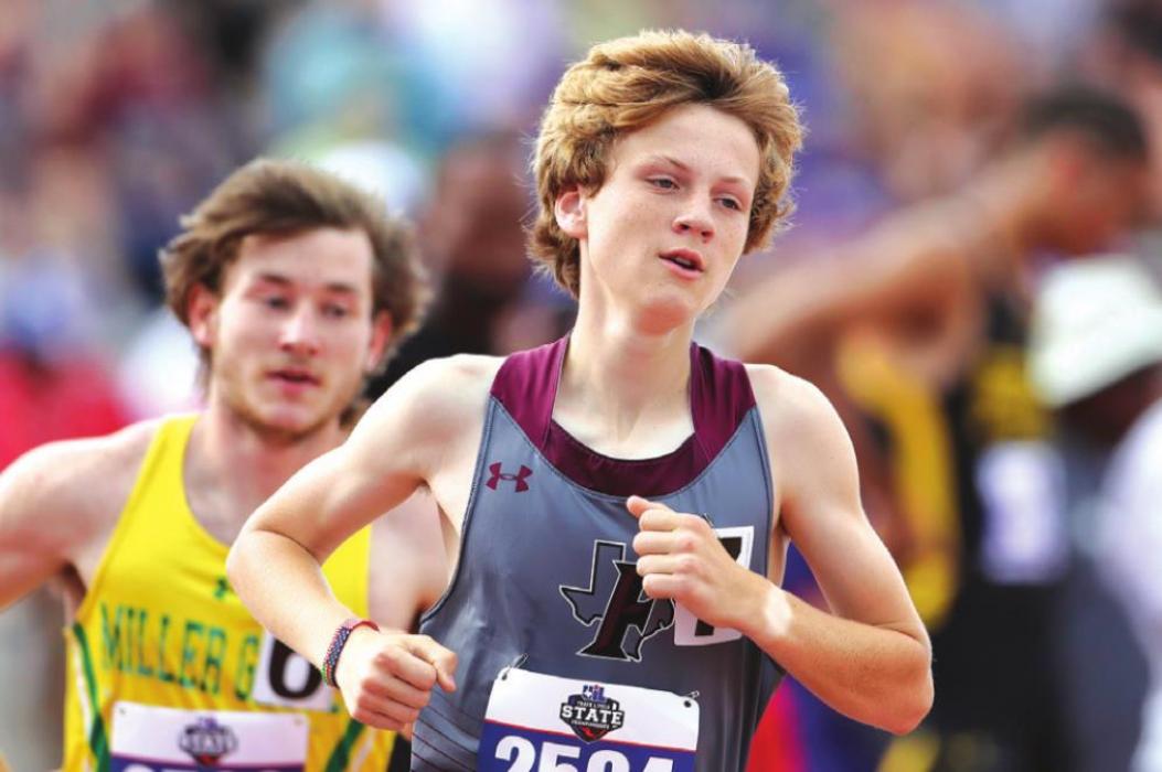 Fayetteville’s Cole Fenhaus was sixth in the 1A boys 3200 meter with a time of 11:27.73 Photo by Scott Coleman