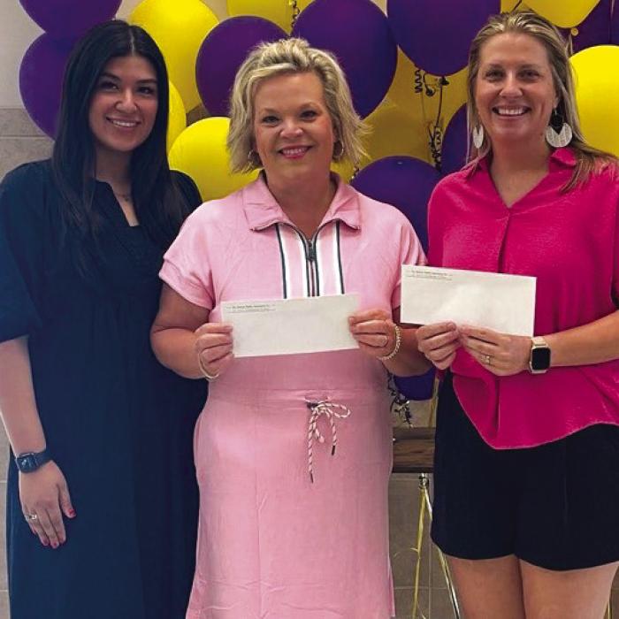 Weimar ISD Teacher Grant from left: Melanie Ramirez, SFF Program Director; Lindsay Fisbeck; Jill Morrison. Not pictured: Rudy Rodriguez.