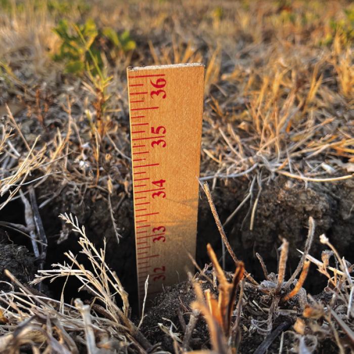 How dry is it in Holman? Cracks in the ground have gotten so deep it takes a yard stick to get to the bottom. Photo courtesy of Elaine Thomas