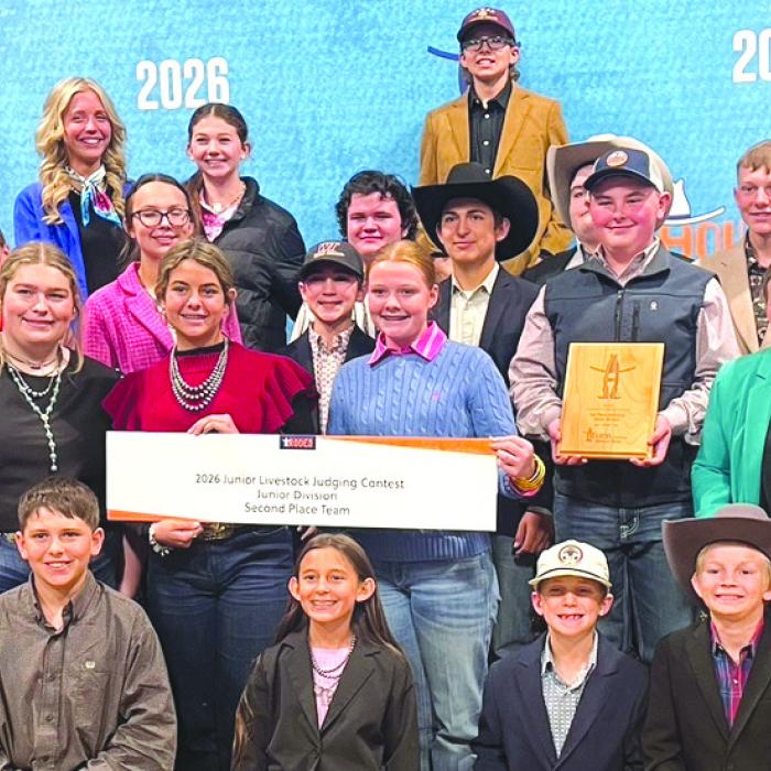 Pictured front from left: Abigale McBride, Hudson Holub, Emma Zweschper, Rowdy Guenther and Joe Carrales; second row: Coach JoJo Carrales, Rheagan Karisch, Adalyn Carrales, Kaisley Janecka, Brealey Nieto and Coach Kaci Carrales; third row: Julie Melton, Tatum Fritsch, Crockett Guenther, Dylan Zwescpher, and Abraham McBride; back row: Hailey Janish, Laramie Lake, Logan Poncik, Rilan Karisch and Holden Holub; standing in back: Tate Fritsch.