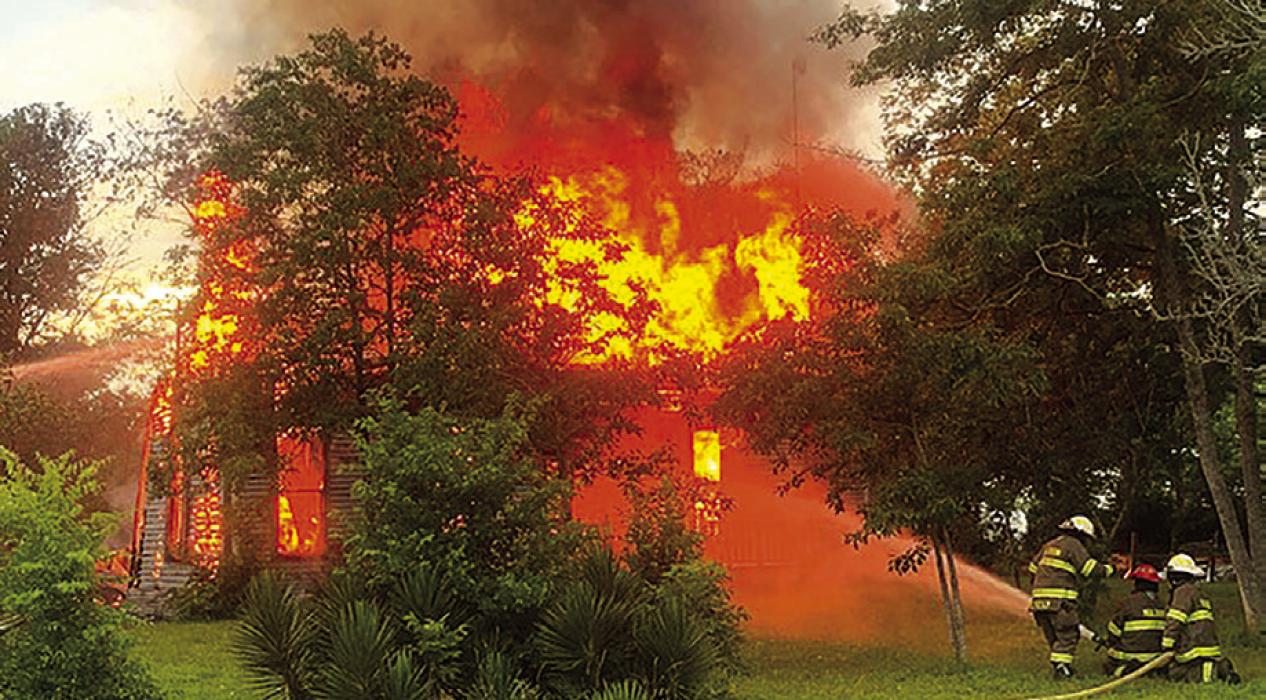 The home in Cistern was fully engulfed by the time firefighters arrived.