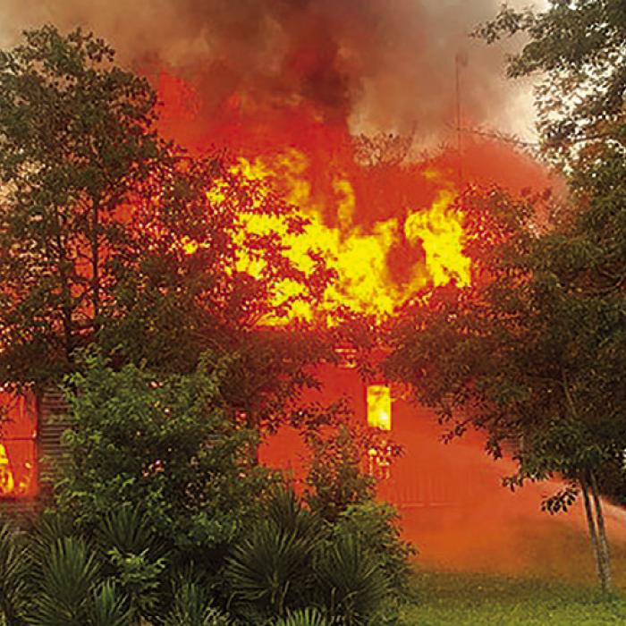 The home in Cistern was fully engulfed by the time firefighters arrived.