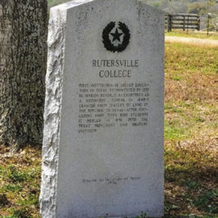 All that remains of Rutersville College, the state’s first university. Photo by Andy Behlen