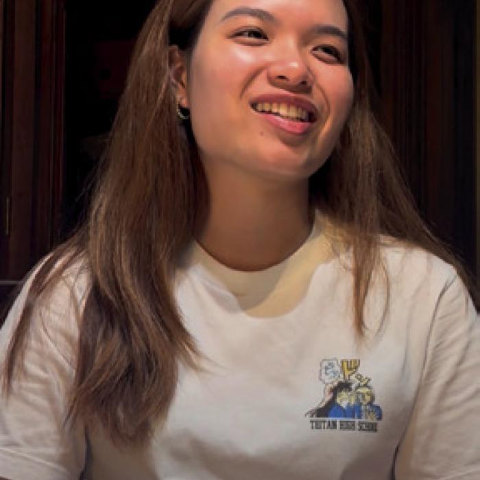 Hagan Tran, a violinist who just graduated from the Eastman School of Music in upstate New York, is enjoying her first time in the South. Photo by Meadow Taylor-Marklin