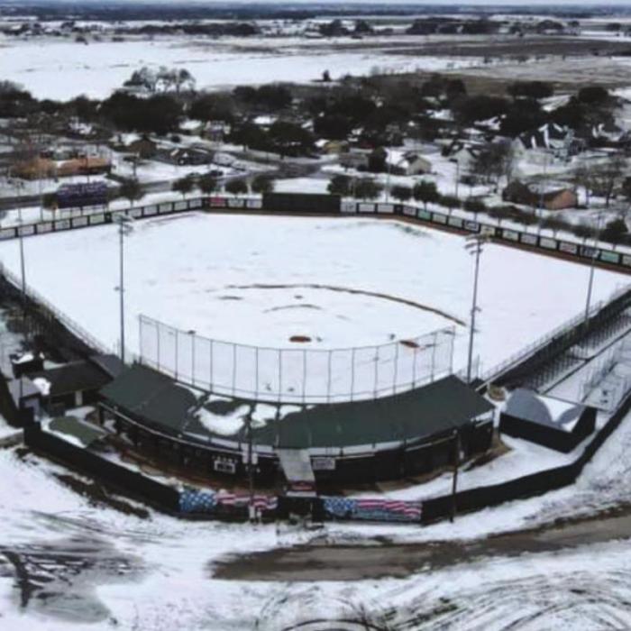 Snow-Blanketed Ballpark