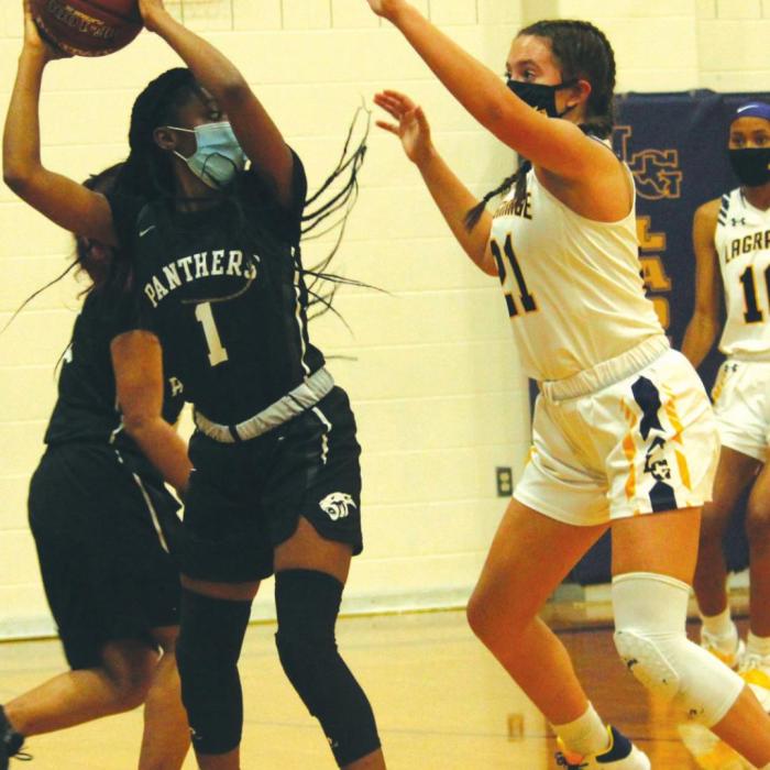 La Grange’s Maddi Fritz on defense in Tuesday’s game.
