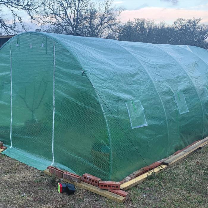 My parents bought me this greenhouse for Christmas, and I got around to setting it up last weekend.