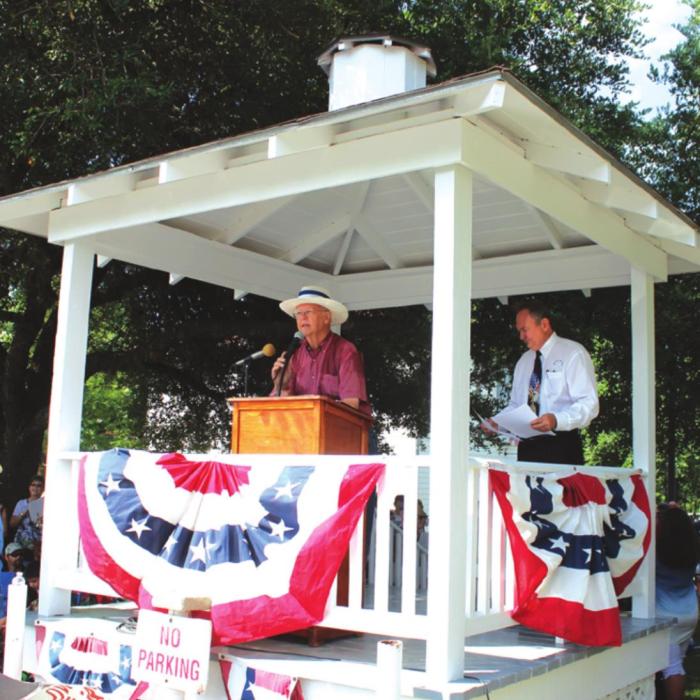 The Round Top town square (including this gazebo, shown above, from the annual 4th of July Activities) will be one of the epicenters of Round Top’s Sesquicentennial festivities Aug. 1.