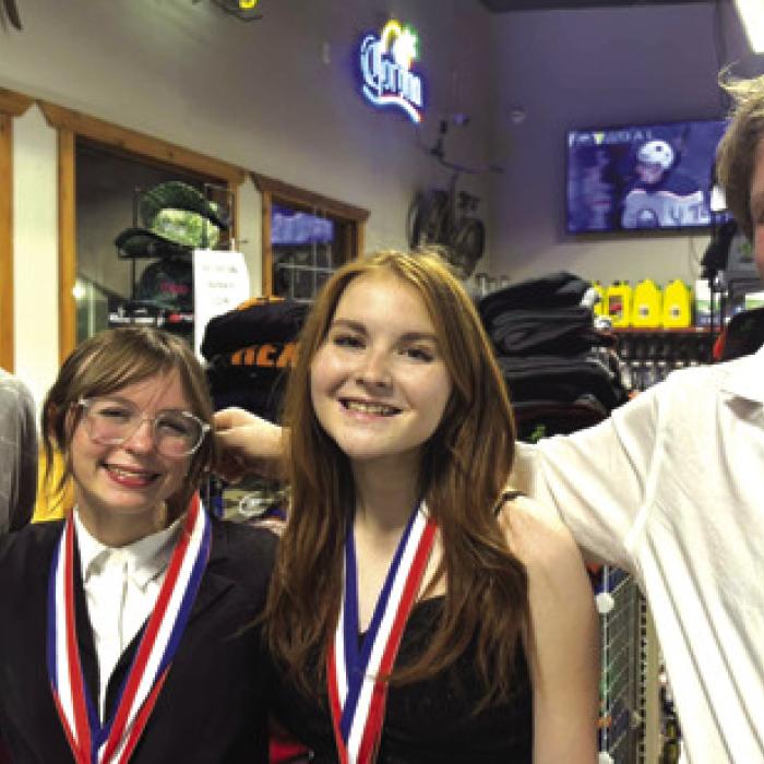 From left, Deacon Wick, Riley Lowe and Molly Hudson were named all-star cast. Jeremiah Lenhart was named all-star crew.