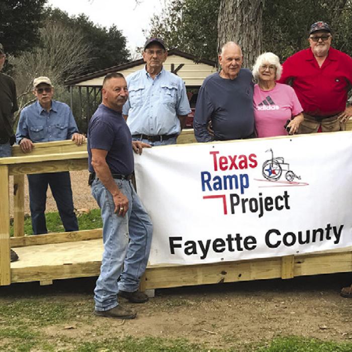 On Jan. 8, TRP volunteers built a 24-foot wheelchair ramp on FM 2144 south of Schulenburg.