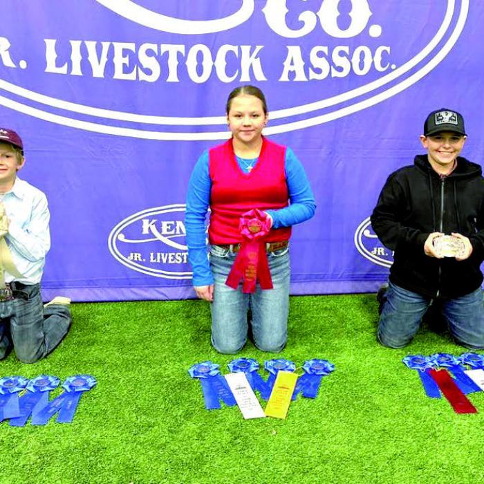 Champion Junior Team: Joe Carrales, Kinley Kutac, and Hudson Holub. Not Pictured Emma Zweschper.