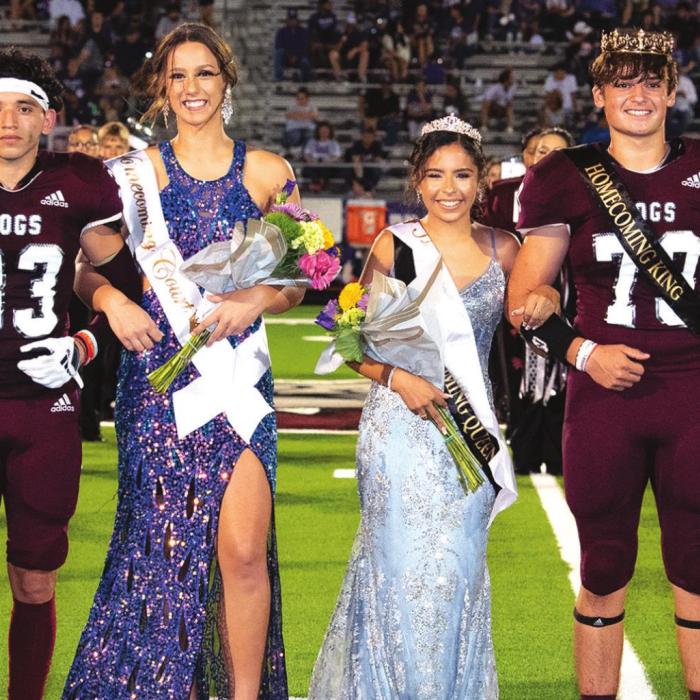 The Flatonia High School Homecoming Court left to right: Christian Cruz, Trista Alvarado, Alex Hernandez, Ellie Fike, Lizett Aguillon, Keston Freytag, Aidan Gonzales and Katherine Bruns. Photo by Stephanie Steinhauser