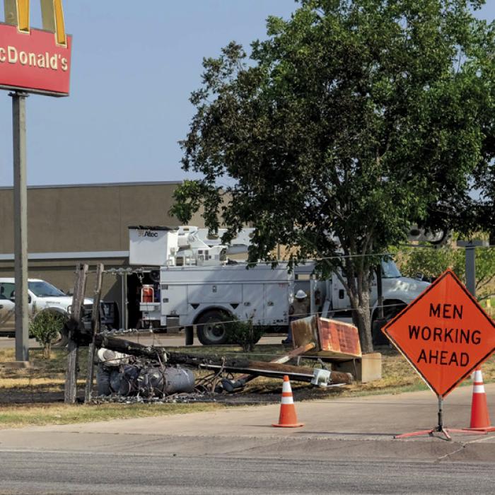 Power Outage Caused by Fallen Pole