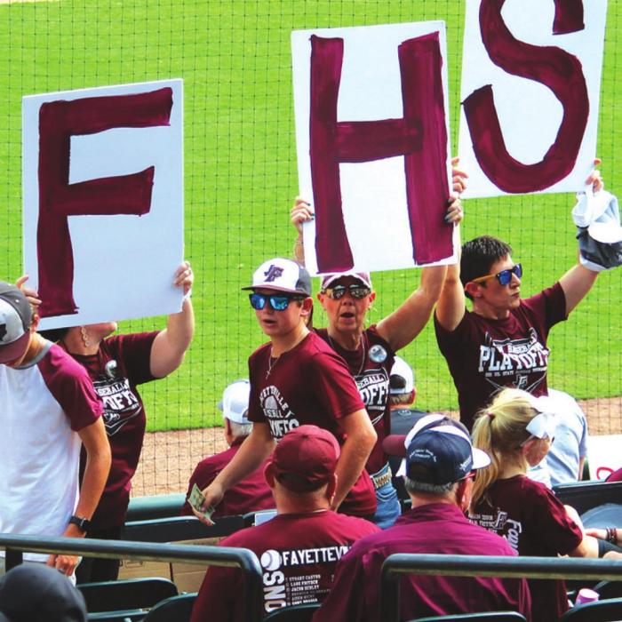 Fayetteville fans getting the crowd fired up Thursday.