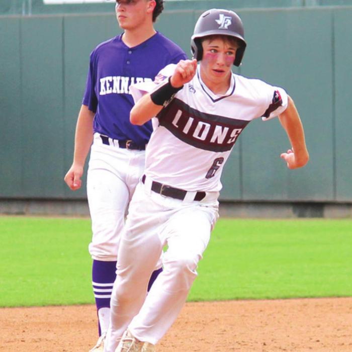 Landon Urban sprinting to third base Thursday.