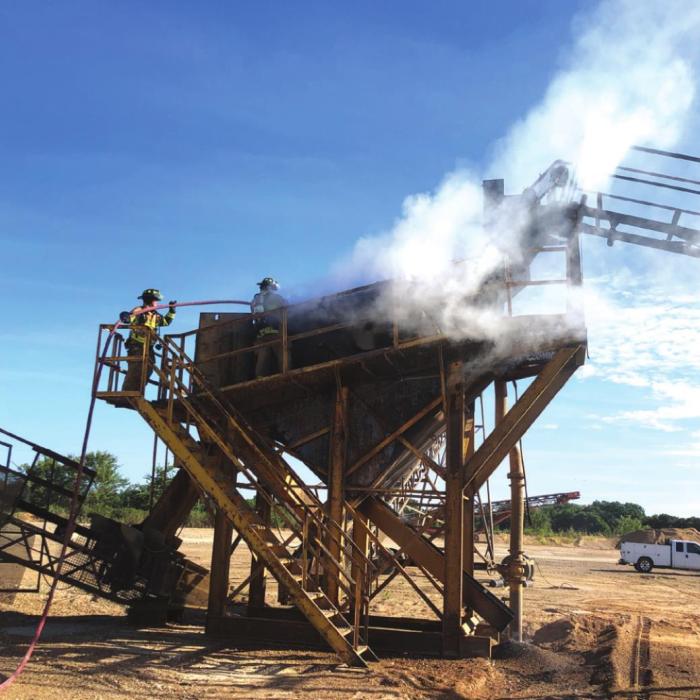 Gravel Shaker Catches Fire