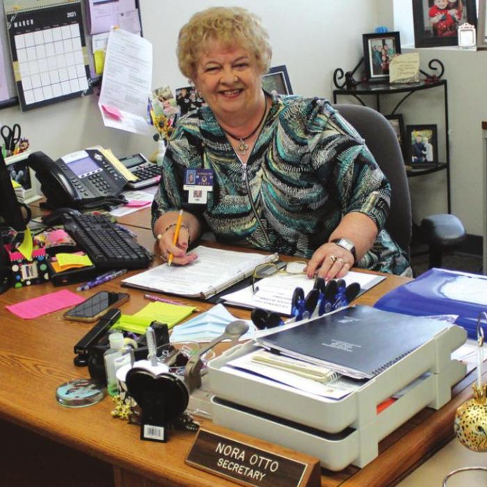 After 35 years working at the school Nora Otto is retiring at the end of this semester. Photo by Jeff Wick