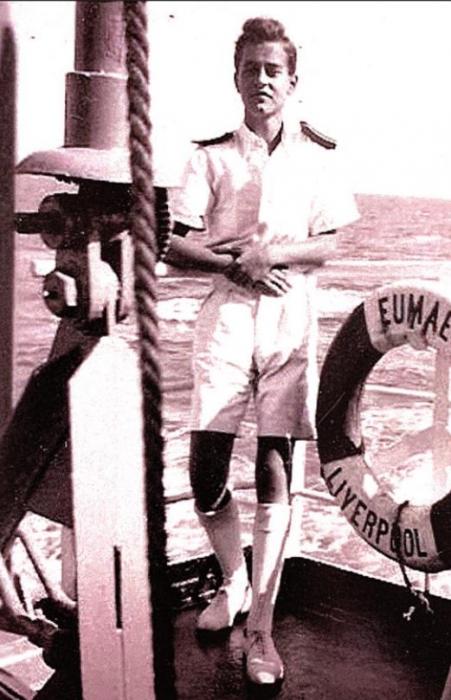 At the age of 17, Richard began serving as a midshipman on the MV Eumaeus, a former liberty ship built by the U.S. in World War II. Traveling at a speed of about 10 knots (11 mph) it sailed from Glasgow to Malaya, Hong Kong, Philippines, Indonesia, Borneo, Australia, Italy and then back to the United Kingdom. That marked Richard’s first year at sea.