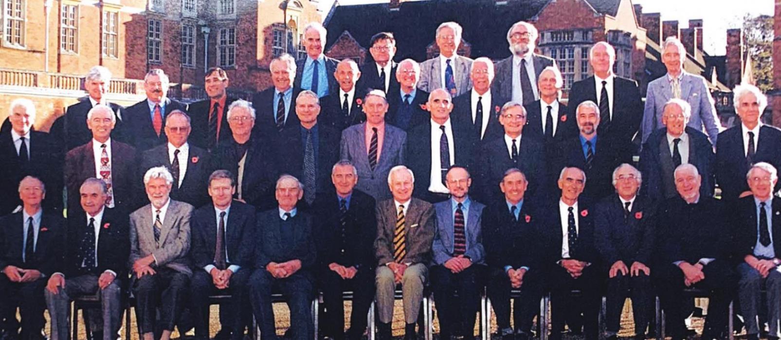 In 2000, alumni of Middleton B House at Christ’s Hospital gathered. This reunion of Old Blues included Richard (third row from front, fourth from left) and his brother, James (front row, far left).