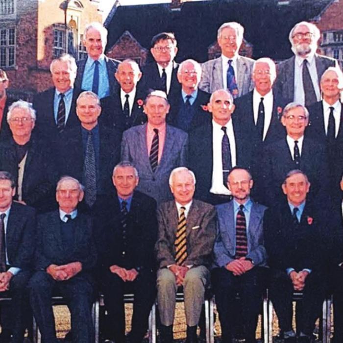In 2000, alumni of Middleton B House at Christ’s Hospital gathered. This reunion of Old Blues included Richard (third row from front, fourth from left) and his brother, James (front row, far left).