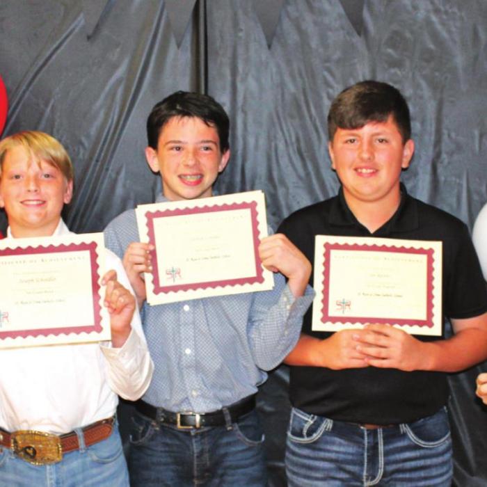 7th Grade, from left: Lilly Wotipka, Joseph Schindler, Denim Sommer, Ian Reeves, and Joseline Campos.