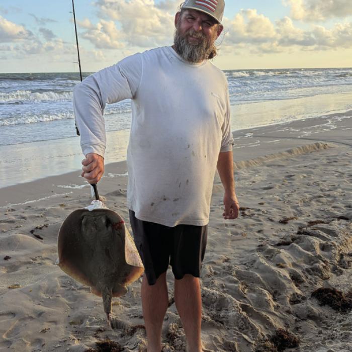 I caught a stingray on the Matagorda beach Saturday and tried to eat it. I don’t think I’ll do that again. Photo by Janessa Behlen