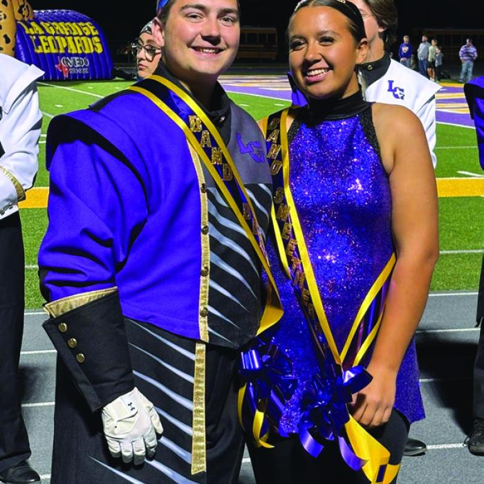 The La Grange High School Band Beau, Kameron Behrens, and Band Sweetheart, Vanessa Adams, were crowned at the final home football game Oct. 30.