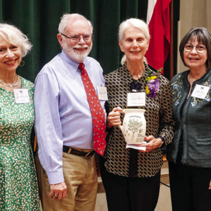 TWL presented an award to Connie Shortes for courage. Pictured (from left) are TWL chapter co-president Janis Richardson, award presenter Larry Jackson, Shortes and TWL copresident Helen Niesner.