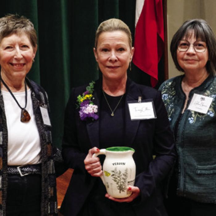 TWL presented an award to Tammy Collins for vision. Pictured are (from left) award presenter Judy Pate, Collins and TWL chapter co-president Helen Niesner.