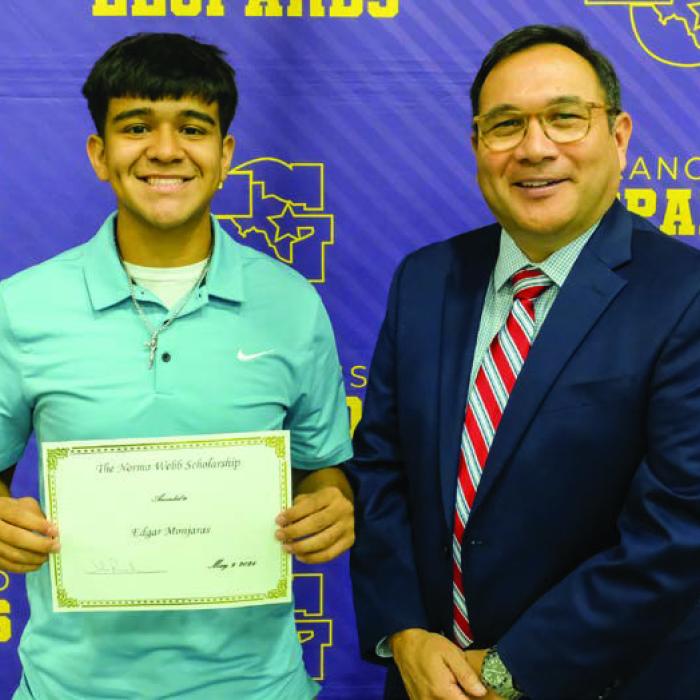 The Norma Webb Scholarship went to Edgar Monjaras. The presenter was Dr. John Pineda.