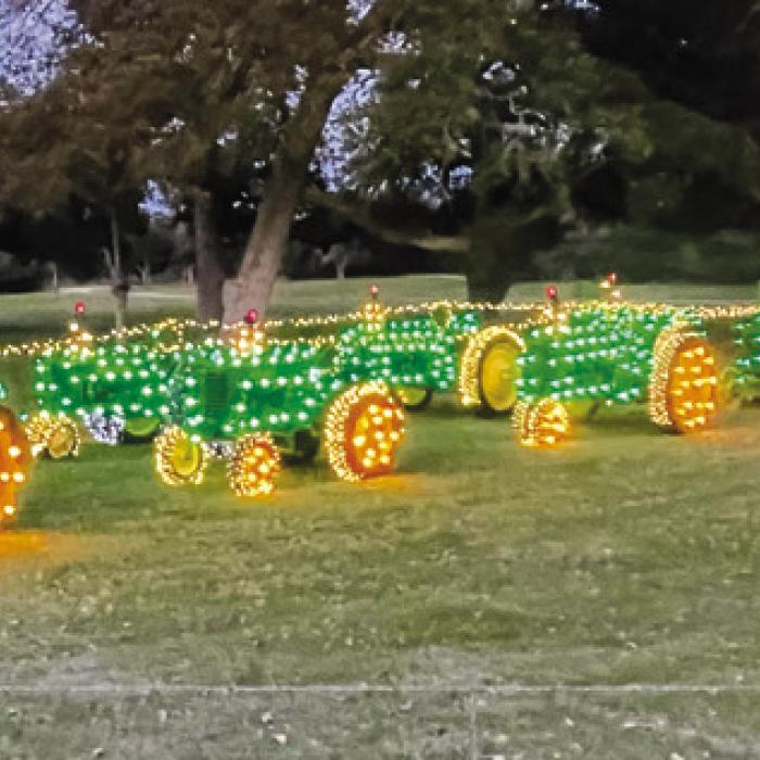 Santa and his John Deere have made a stop at 1101 East Tobias Road again this year.
