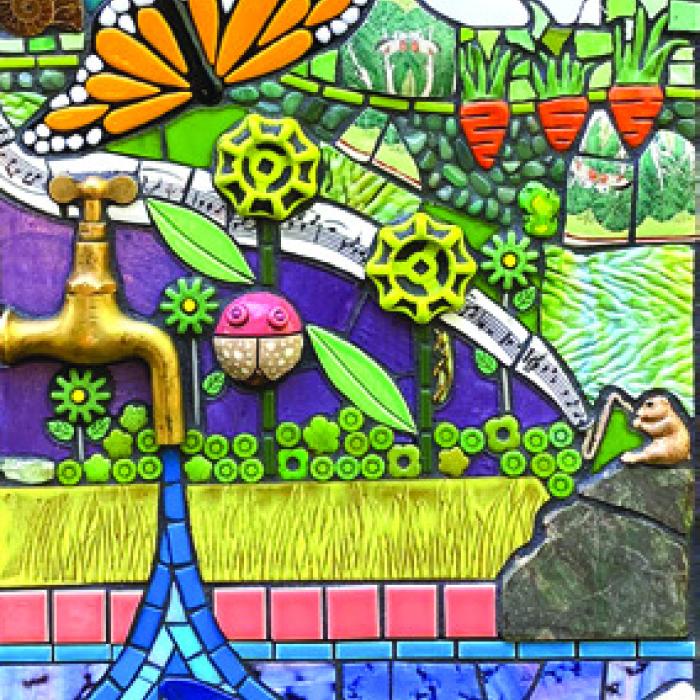 An example of Aly Winningham’s mosaic art.