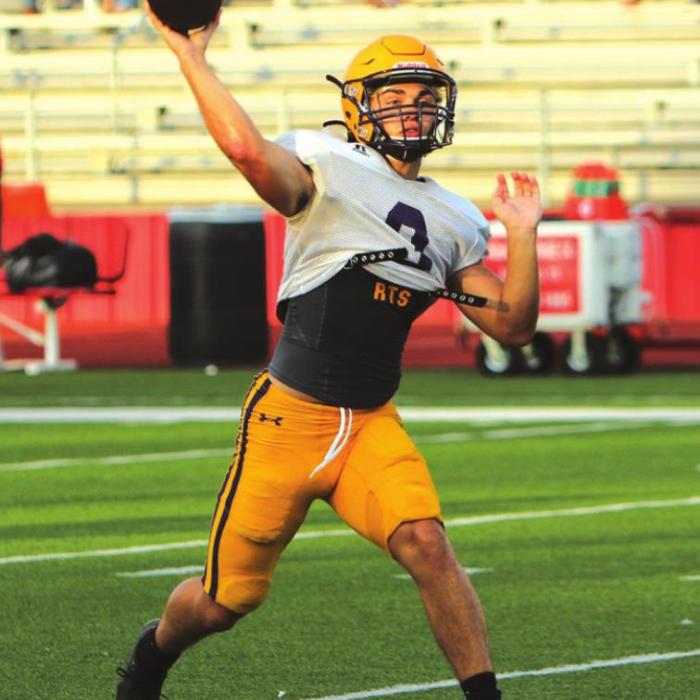 La Grange quarterback Clay Wolff throws the football.