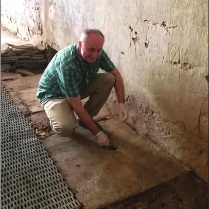 Brian Bush, head brewer at Twisted X Brewing in Dripping Springs is shown here collecting swab samples of yeast remnants at the Kreische Brewery aging vault. He’s been able to regrow Kreische’s original beer brewing yeast back from the brink of extinction.